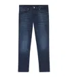 Hugo Boss Mens Navy Faded-wash Regular-fit Stretch-denim Jeans In Blue