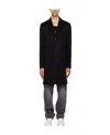 Hugo Boss Water-repellent Wool-blend Coat With Zip-up Inner In Black
