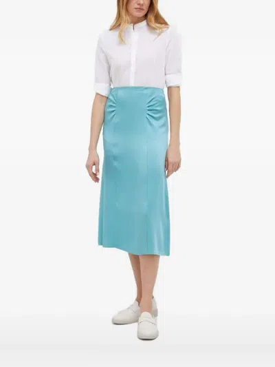 Hugo Boss Mandarin-collar Shirt In Blue