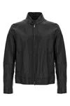 Hugo Boss Regular-fit Jacket In Grained Leather