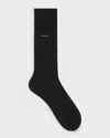 Hugo Boss Marc Mens Regular-length Logo Socks In Combed Stretch Cotton