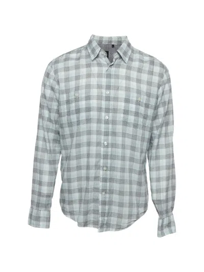 Pre-owned Hugo Boss Marcello Plaid-print Shirt In Blue