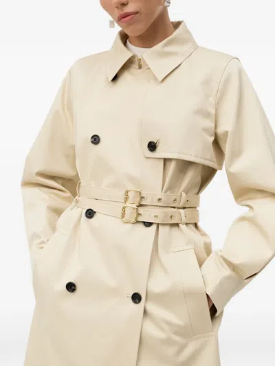 Hugo Boss Mariane Double-breasted Belted Trench Coat In Neutral