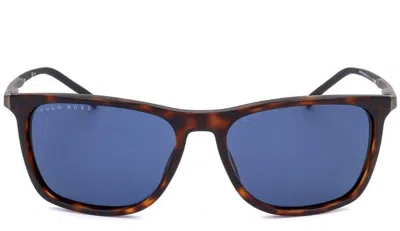 Pre-owned Hugo Boss Matte Havana Frame - Blue Lens Sunglasses - 1249 S N9p 56 16 145
