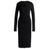 Hugo Boss Matte-jersey Dress With Keyhole Neckline In Black