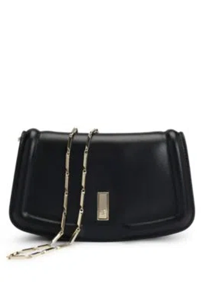 Hugo Boss Matte-leather Clutch Bag With Signature Hardware In Black