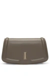 Hugo Boss Matte-leather Clutch Bag With Signature Hardware In Brown