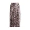 Hugo Boss Maxi Skirt In Printed Pliss Satin In Multi