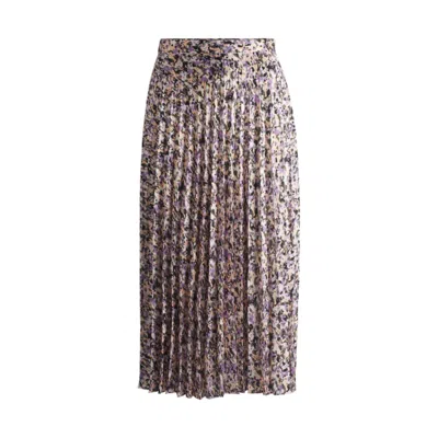 Hugo Boss Maxi Skirt In Printed Pliss Satin In Patterned
