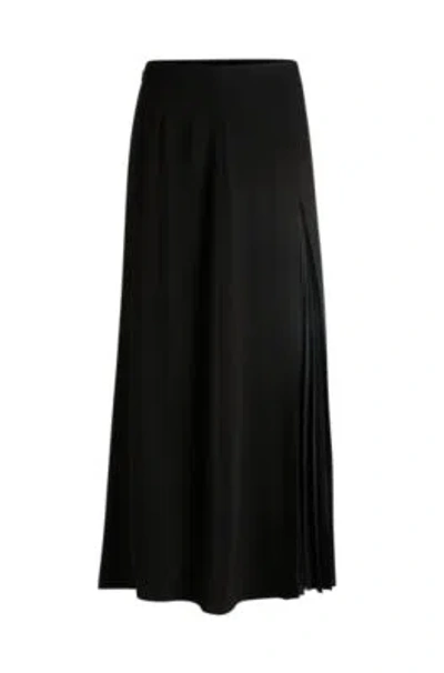 Hugo Boss Maxi Skirt With Pliss Detail In Black