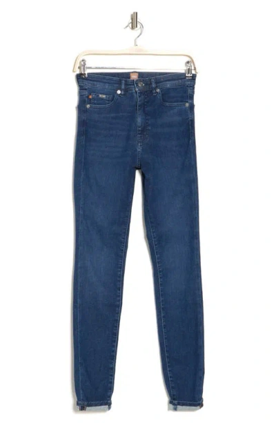 Hugo Boss Maye High Waist Skinny Jeans In Medium Blue