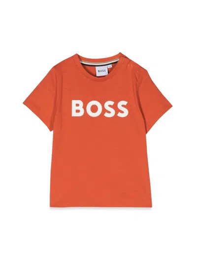 Hugo Boss Kids' Printed T-shirt In Orange