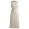 Hugo Boss Melange Dress With Frayed And Gathered Details In Multi