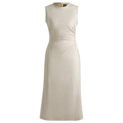 Hugo Boss Melange Dress With Frayed And Gathered Details In Multi