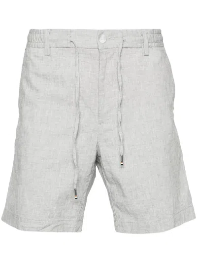 Hugo Boss Mélange-effect Bermuda Shorts In Grey