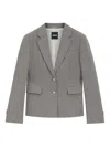 Hugo Boss Mélange-effect Blazer In Gray