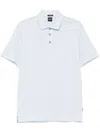 Hugo Boss Mélange-effect Polo Shirt In Blue