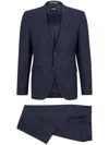 Hugo Boss Regular-fit Suit In Checked Stretch Wool In Blue