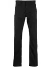 Hugo Boss Mélange-effect Stretch-cotton Jeans In Black