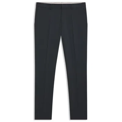 Hugo Boss Melange Slim-fit Trousers In A Wool Blend In Green
