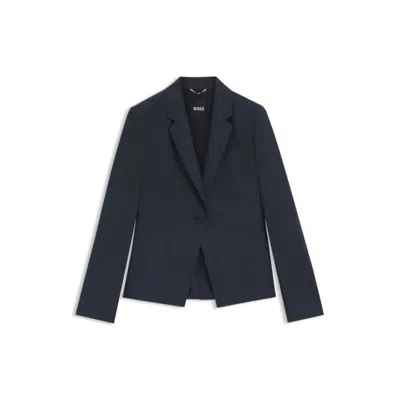 Hugo Boss Melange Slim-fit Blazer In Virgin Wool In Multi