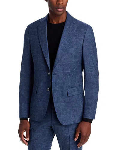 Hugo Boss Melange Solid Slim Fit Suit Jacket In Blue