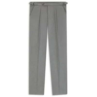 Hugo Boss Melange Tapered-fit Trousers In Virgin Wool In Silver