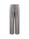 Hugo Boss Regular-fit Trousers With Pleated Front In Gray