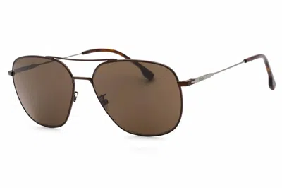 Hugo Boss Men's 1557/o/f/s Sunglasses In Matte Brown / Brown