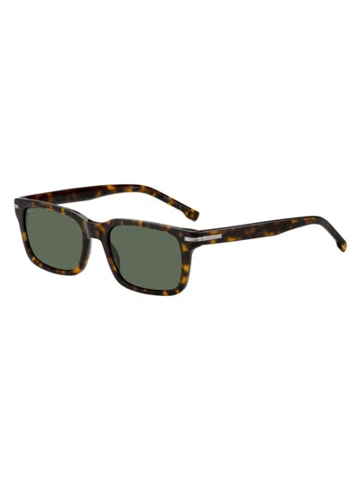 Hugo Boss Men's 1628s 54mm Rectangular Sunglasses In Green