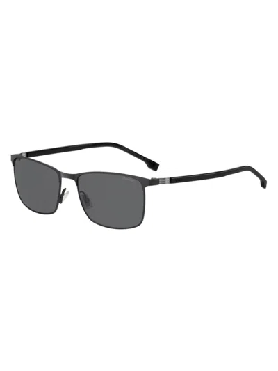 Hugo Boss Men's 1635s 57mm Rectangular Sunglasses In Gray