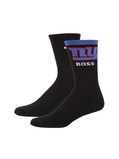 Hugo Boss Men's 2-pack Logo Crew Socks In Black