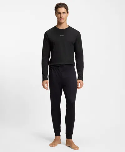 Hugo Boss Men's 2-piece Long-sleeve Top And Pants Pajama Set In Black