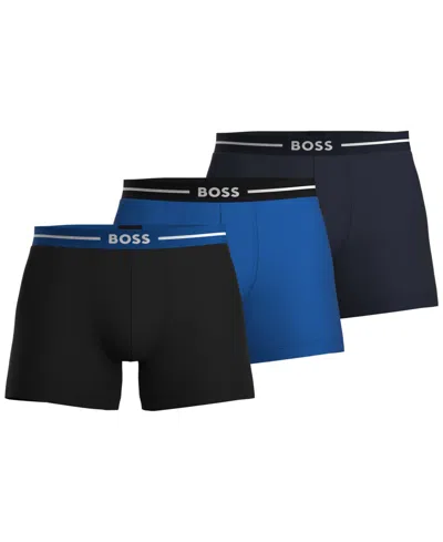 Hugo Boss Men's 3-pack Bold Boxer Briefs In Blue