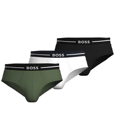 Hugo Boss Men's 3-pack Hip Brief Bold Underwear In Black