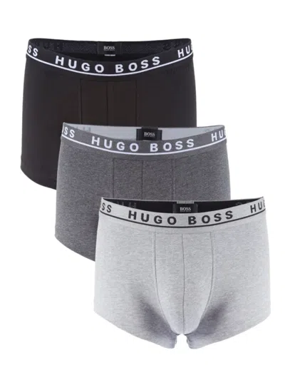 Hugo Boss Men's 3-pack Logo Boxer Briefs In Assorted Grey