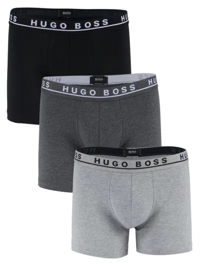 Hugo Boss Men's 3-pack Logo Boxer Briefs In Assorted Grey