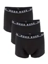 Hugo Boss Men's 3-pack Logo Trunks In Black