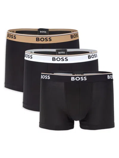 Hugo Boss Men's 3-pack Logo Boxer Briefs In Black
