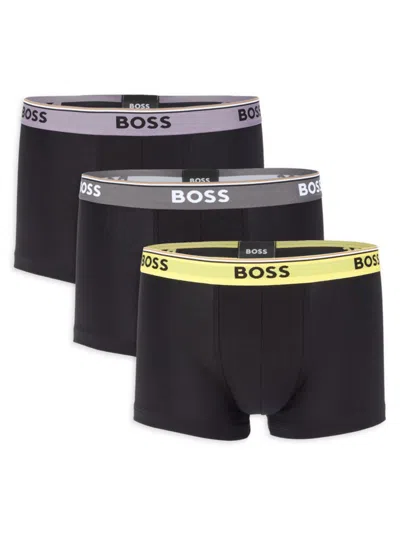 Hugo Boss Men's 3-pack Logo Boxer Briefs In Black