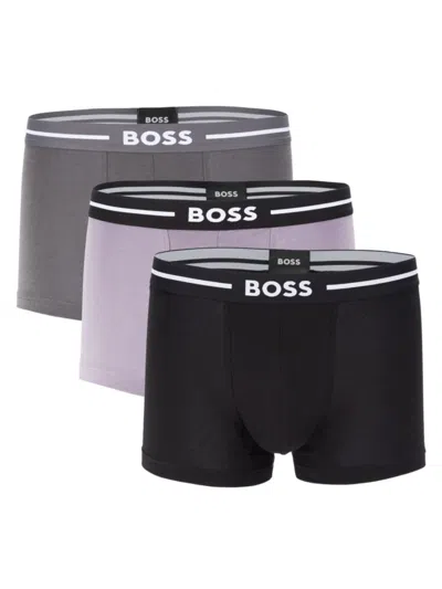 Hugo Boss Men's 3-pack Logo Boxer Briefs In Black Multicolor