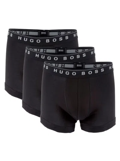 Hugo Boss Men's 3-pack Logo Trunks In Black