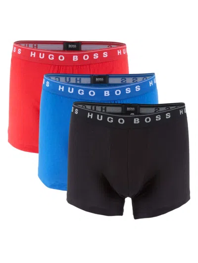 Hugo Boss Men's 3-pack Logo Briefs In Red Blue Black