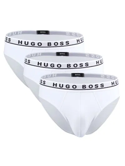 Hugo Boss Men's 3-pack Logo Briefs In White