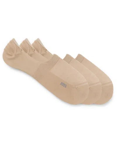 Hugo Boss Men's 3-pack Uniform Color Low-cut Socks In Brown