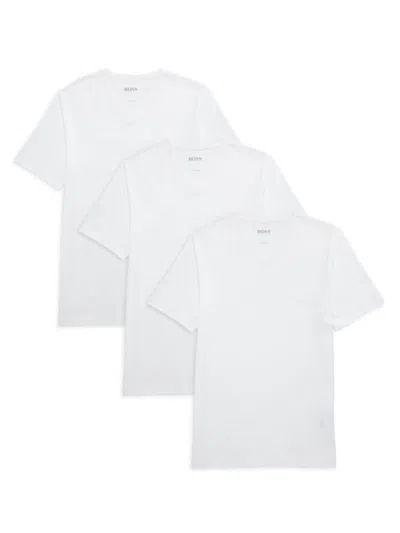 Hugo Boss Men's 3-pack V Neck Undershirts In White