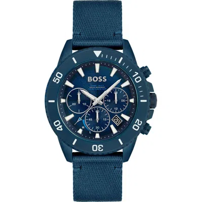Hugo Boss Men's Admiral 45mm Quartz Watch In Blue