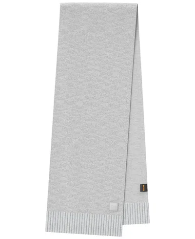 Hugo Boss Men's Akaio Plain Knit Scarf In Silver