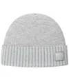 Hugo Boss Men's Akaio Turn-up Beanie Hat In Gray