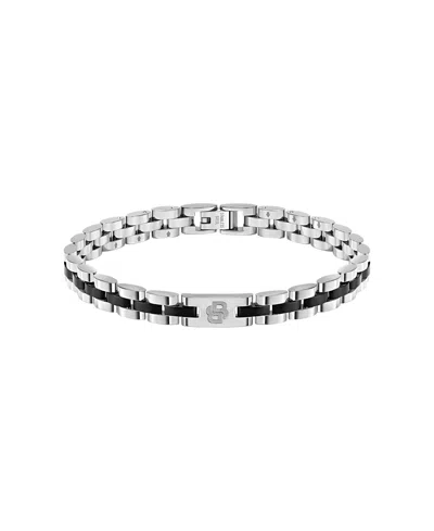 Hugo Boss Men's Archer Stainless Steel Ionic Plated Black Steel Bracelet In Silver